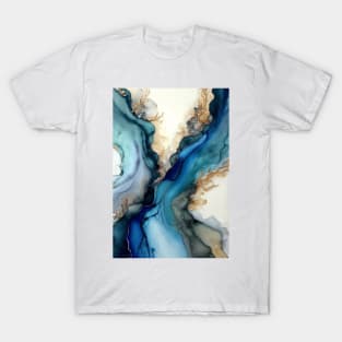 Strong Blue - Abstract Alcohol Ink Resin Art T-Shirt